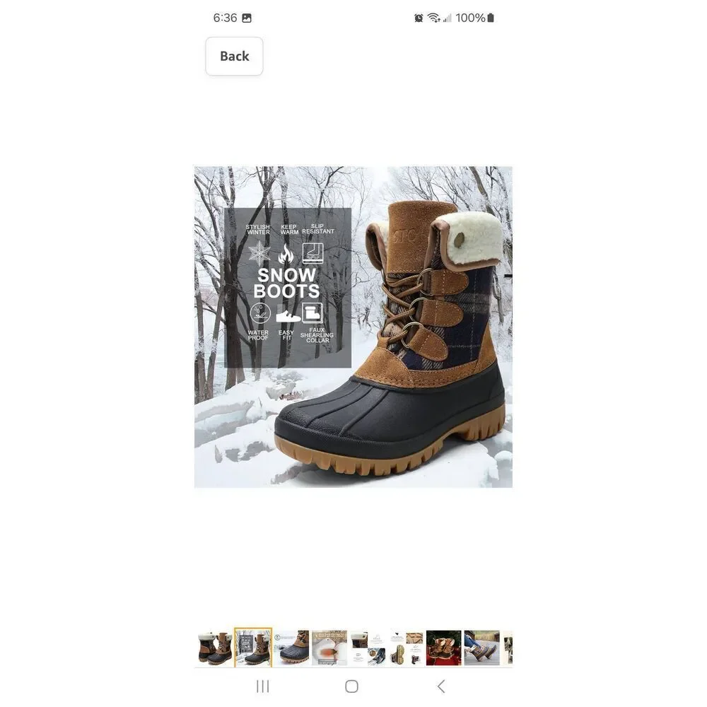 New Size 8 STQ Winter Duck Boots Waterproof Insulated Womens Lace Up Boots